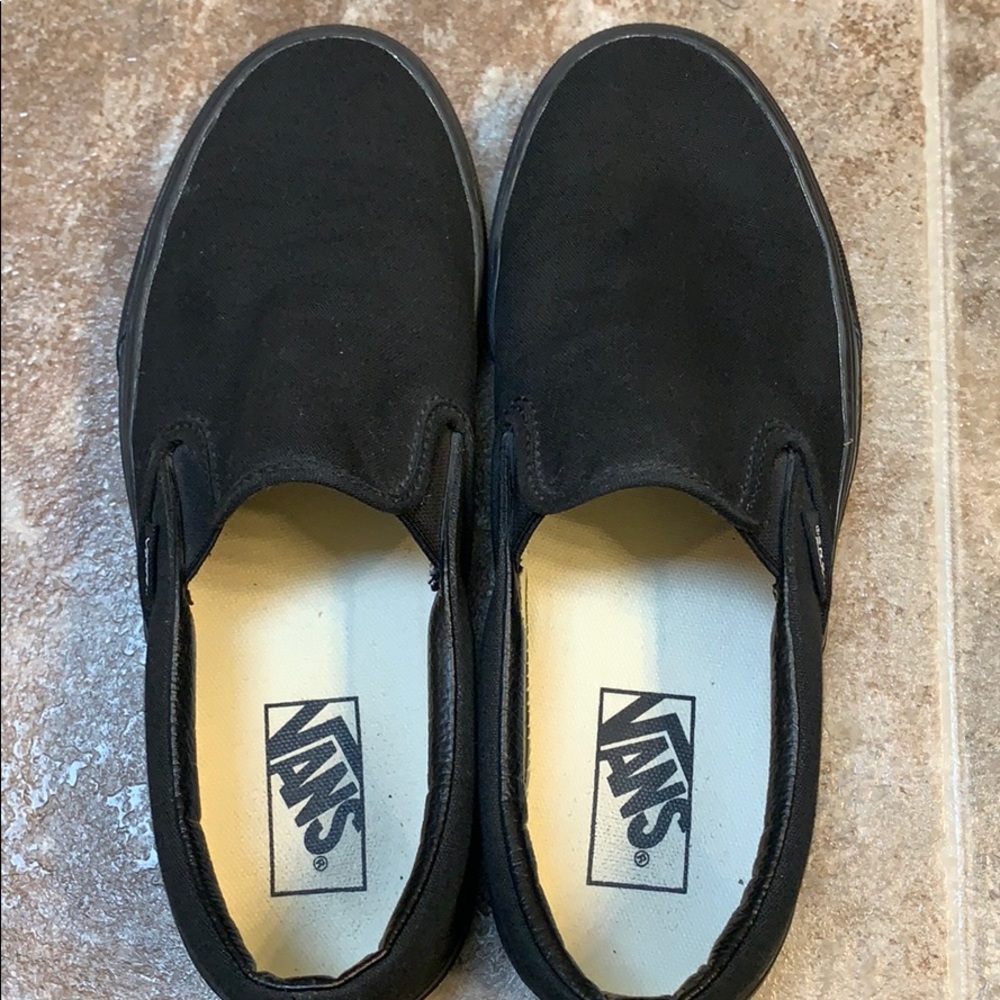 Vans Black Slip Ons
